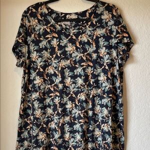 Floral Scoop Neck Women's Top